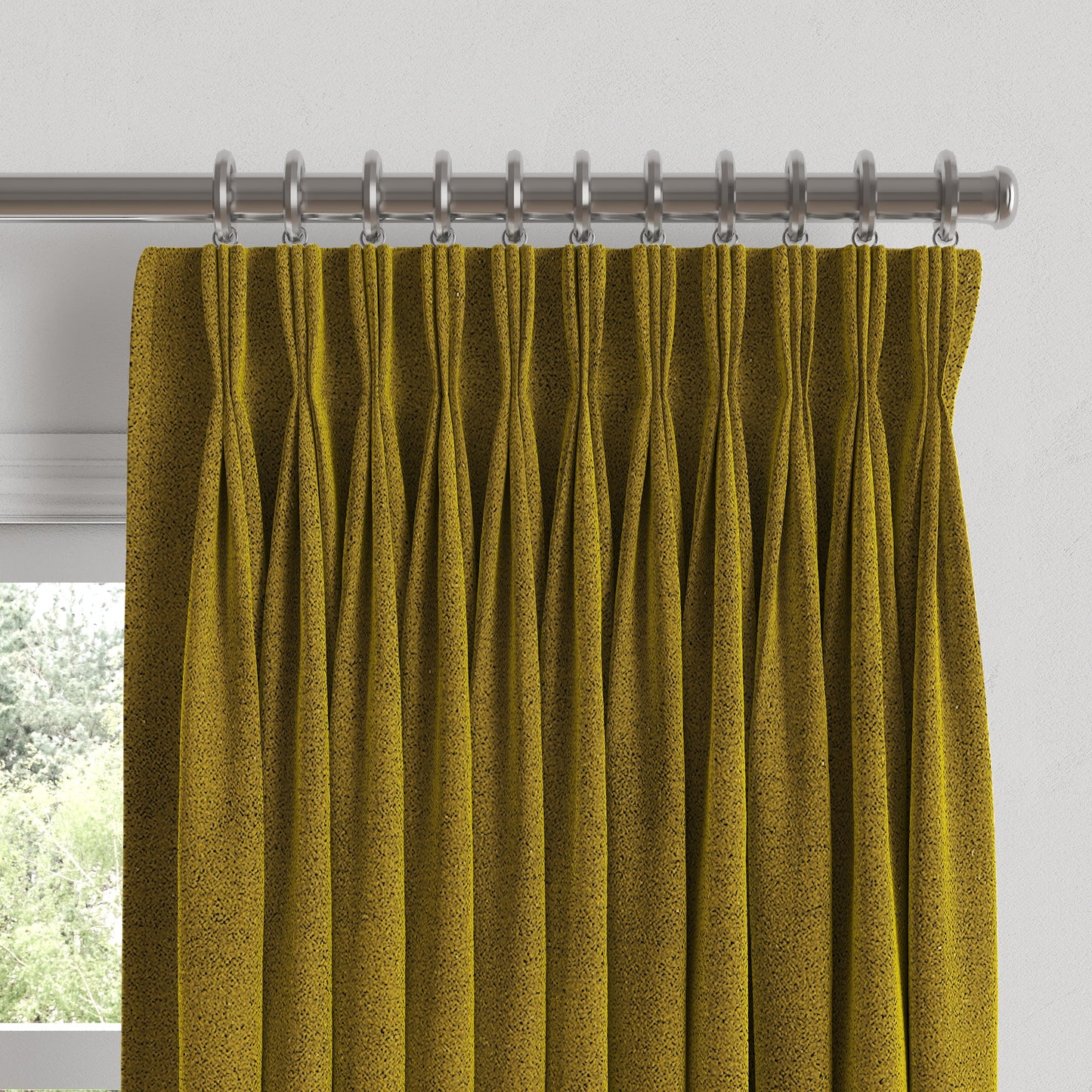 Pinch Pleat Drapery in Classic Velvet - Citron