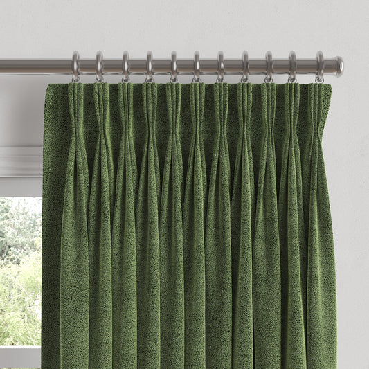 Pinch Pleat Drapery in Classic Velvet - Aloe