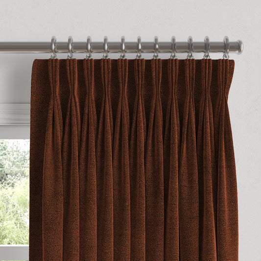 Pinch Pleat Drapery in Classic Velvet - Spice