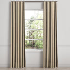 Ripplefold Drapery in Little White Line - Cognac