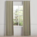 Ripplefold Drapery in Little White Line - Sage