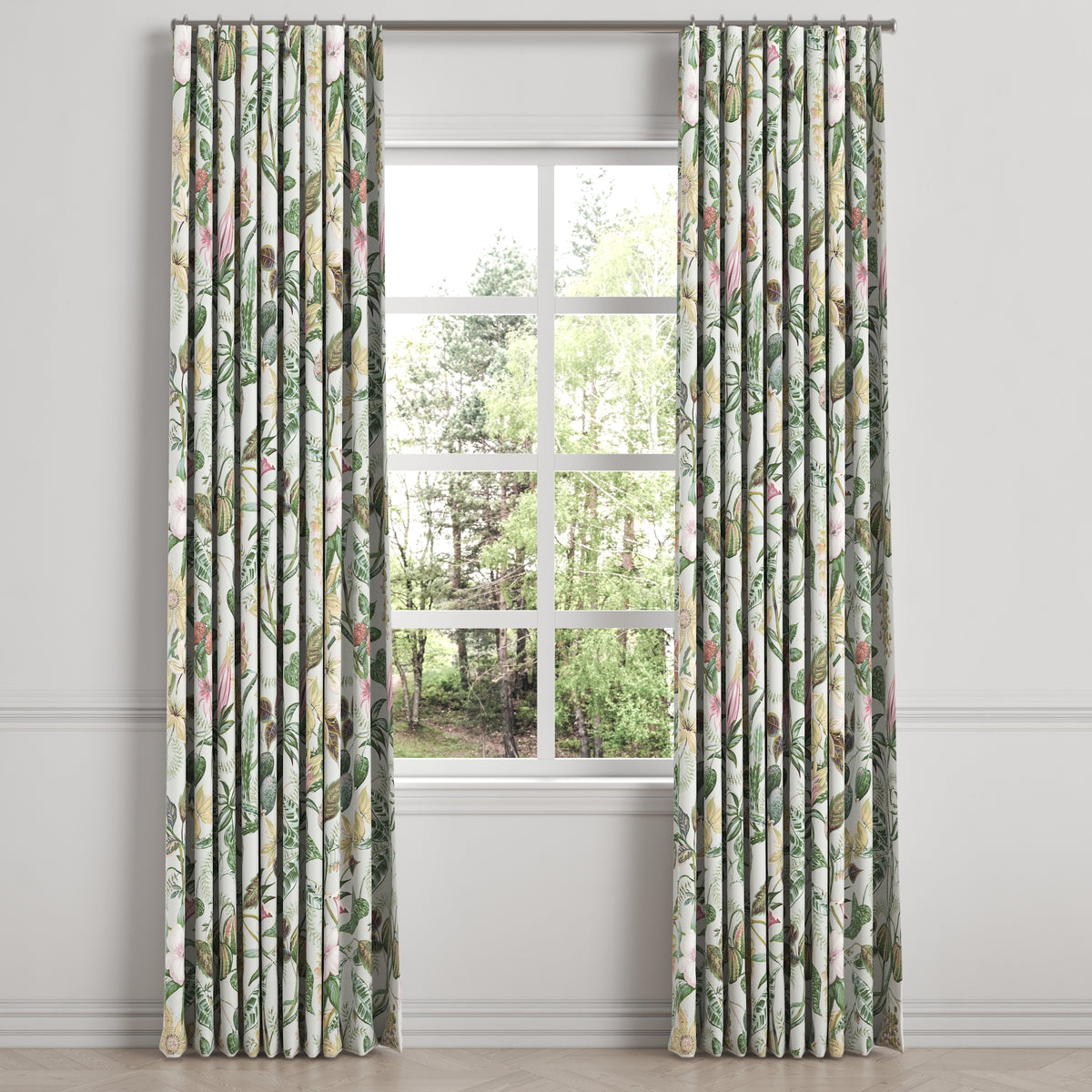 Ripplefold Drapery in Botanical - Seamist