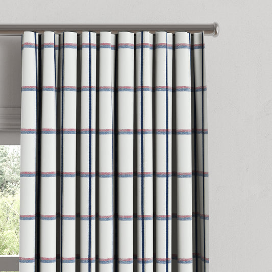 Ripplefold Drapery in Check With Me - White
