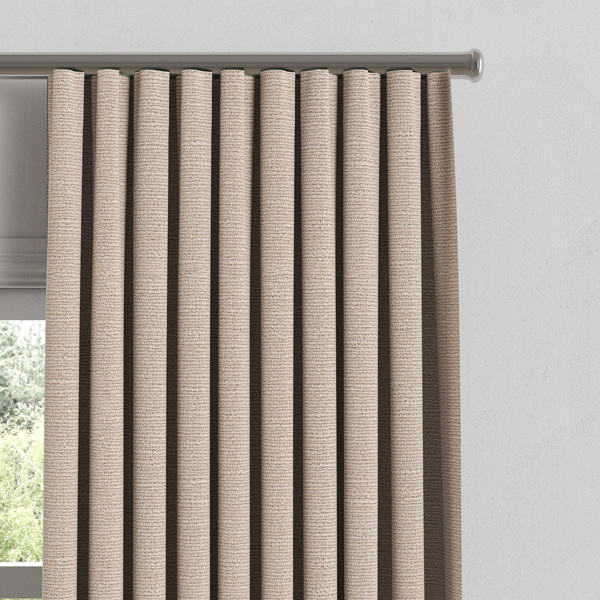 Ripplefold Drapery in Slubby Linen - Cashmere