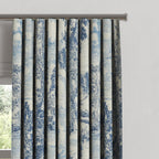 Ripplefold Drapery in Country Toile - Sapphire