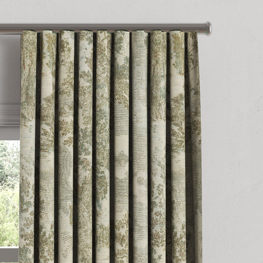 Ripplefold Drapery in Country Toile - Ivy