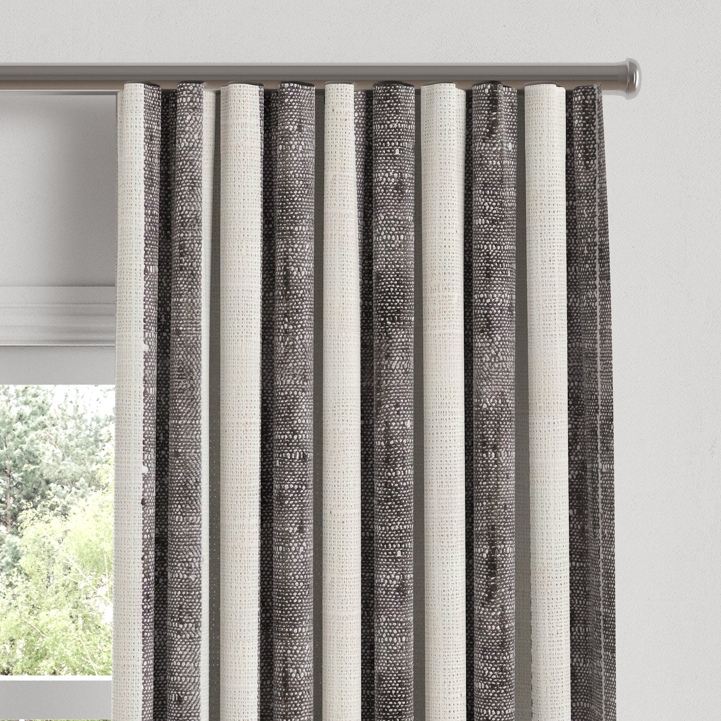 Ripplefold Drapery in French Laundry Stripe - Midnights