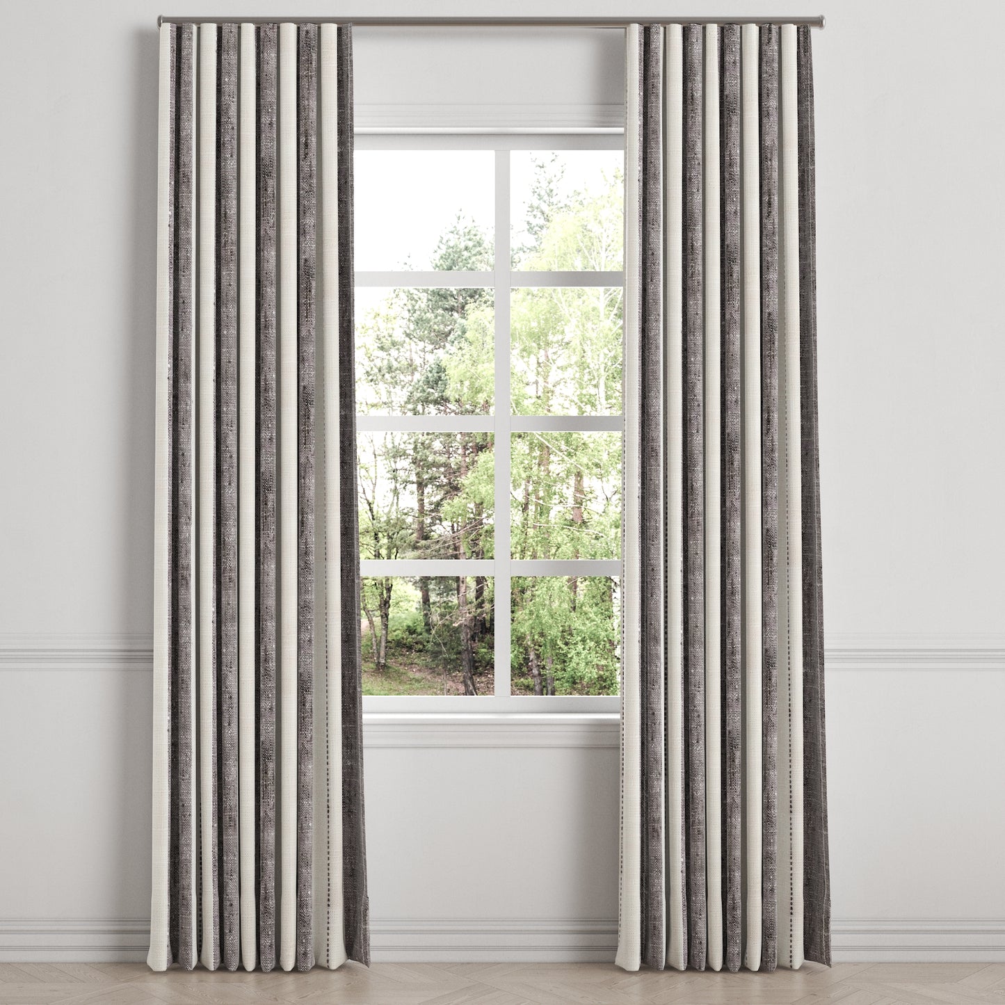 Ripplefold Drapery in French Laundry Stripe - Midnights