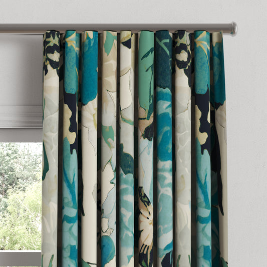 Ripplefold Drapery in Garden Tea Time - Blue Haze