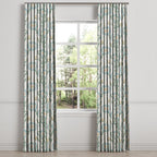Ripplefold Drapery in Cottage Flowers - Cool Blue