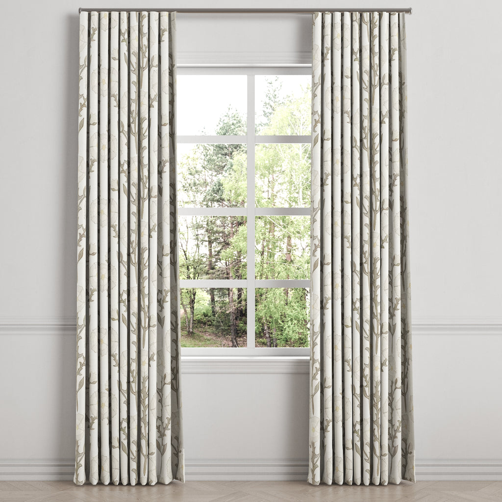 Ripplefold Drapery in Cottage Flowers - Vanilla