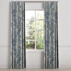 Ripplefold Drapery in Country Toile - Sapphire