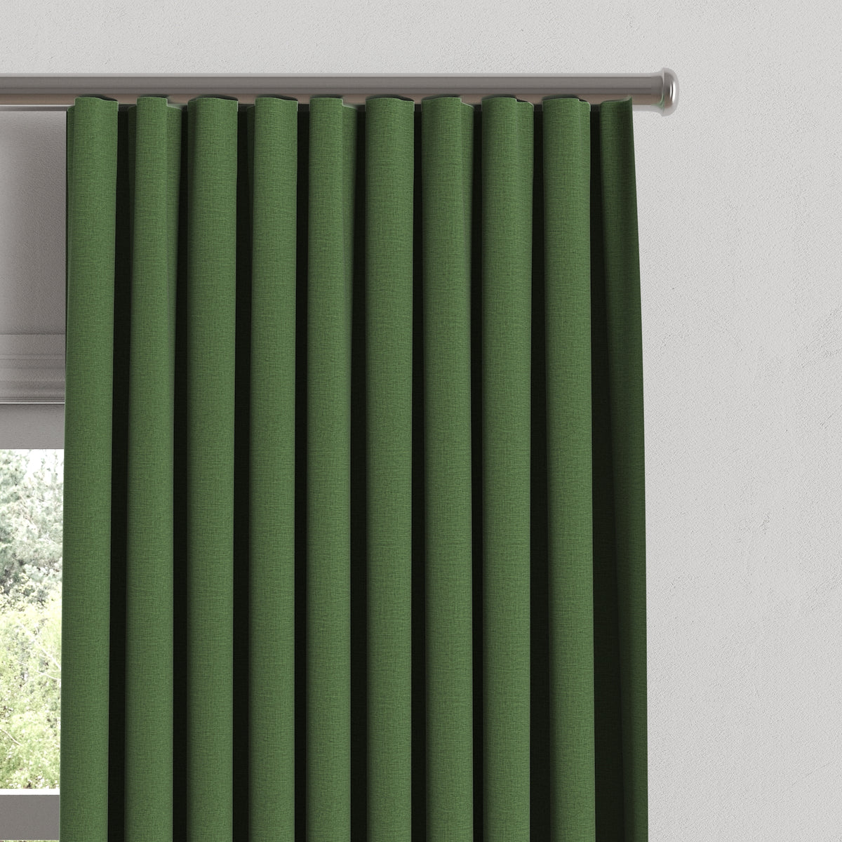 Ripplefold Drapery in Lush Linen - Forest