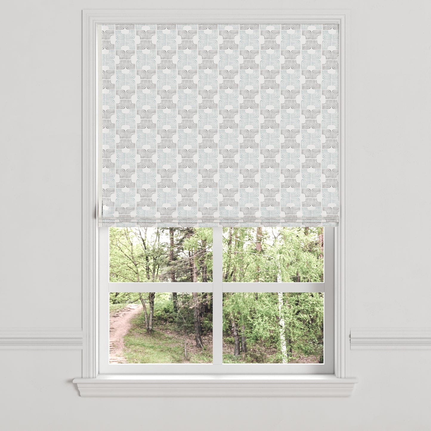 Flat Roman Shade in Groovy - Mint