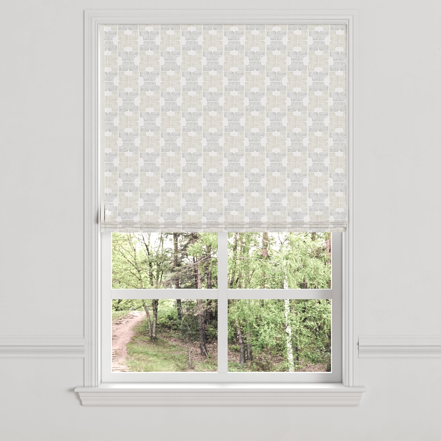 Flat Roman Shade in Groovy - Natural