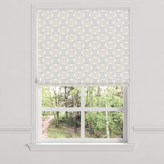 Flat Roman Shade in Groovy - Natural