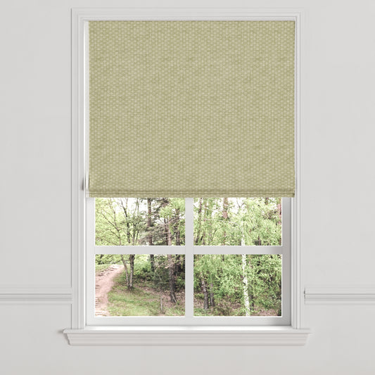 Flat Roman Shade in Ditsy - Seaweed