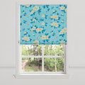 Flat Roman Shade in Grandma's Floral - Pale Blue