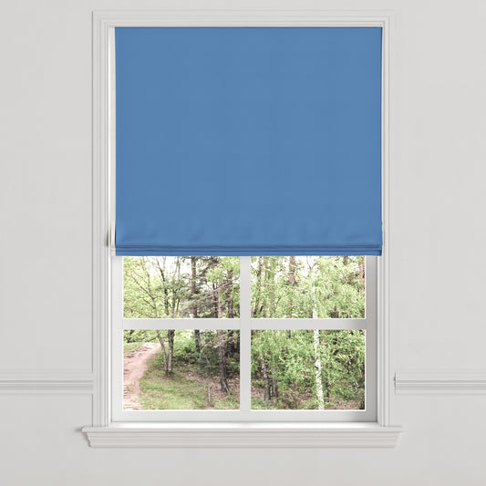 Flat Roman Shade in Lush Linen - Ceramic