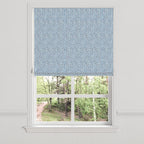 Flat Roman Shade in Positive Print - Azure