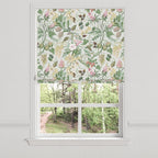 Flat Roman Shade in Botanical - Seamist