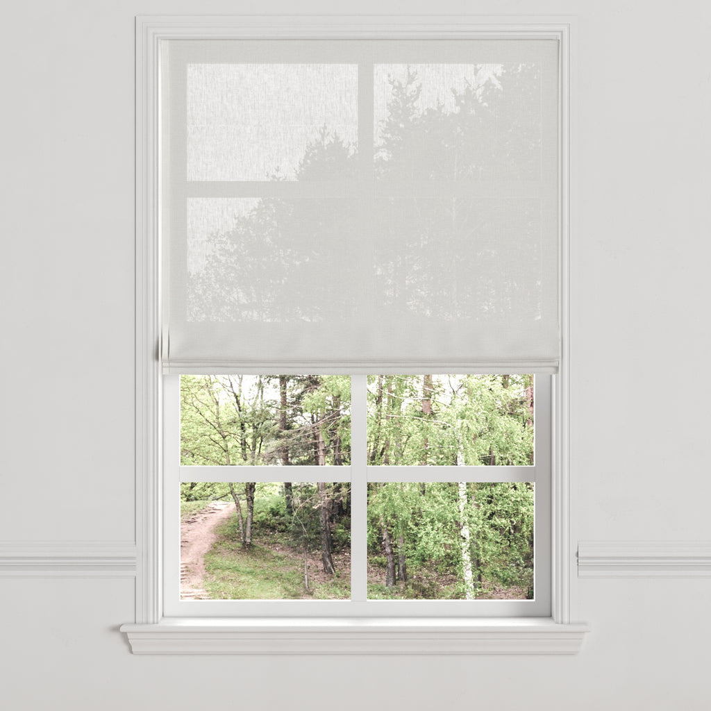 Flat Roman Shade in Sheer - Biscotti