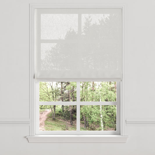 Flat Roman Shade in Sheer - Biscotti