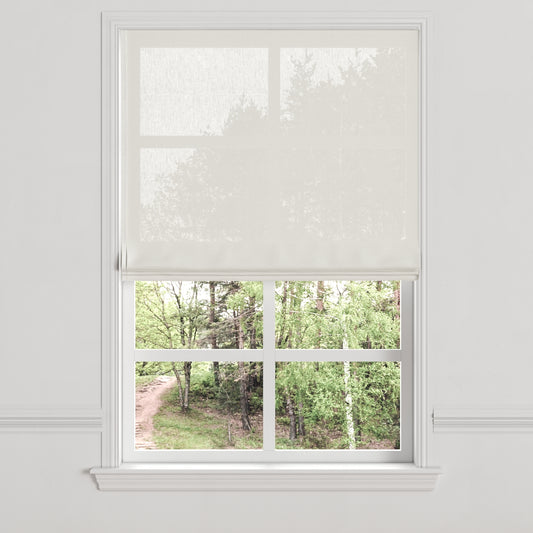 Flat Roman Shade in Sheer - Cream