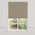 Flat Roman Shade in Gingham - Chestnut