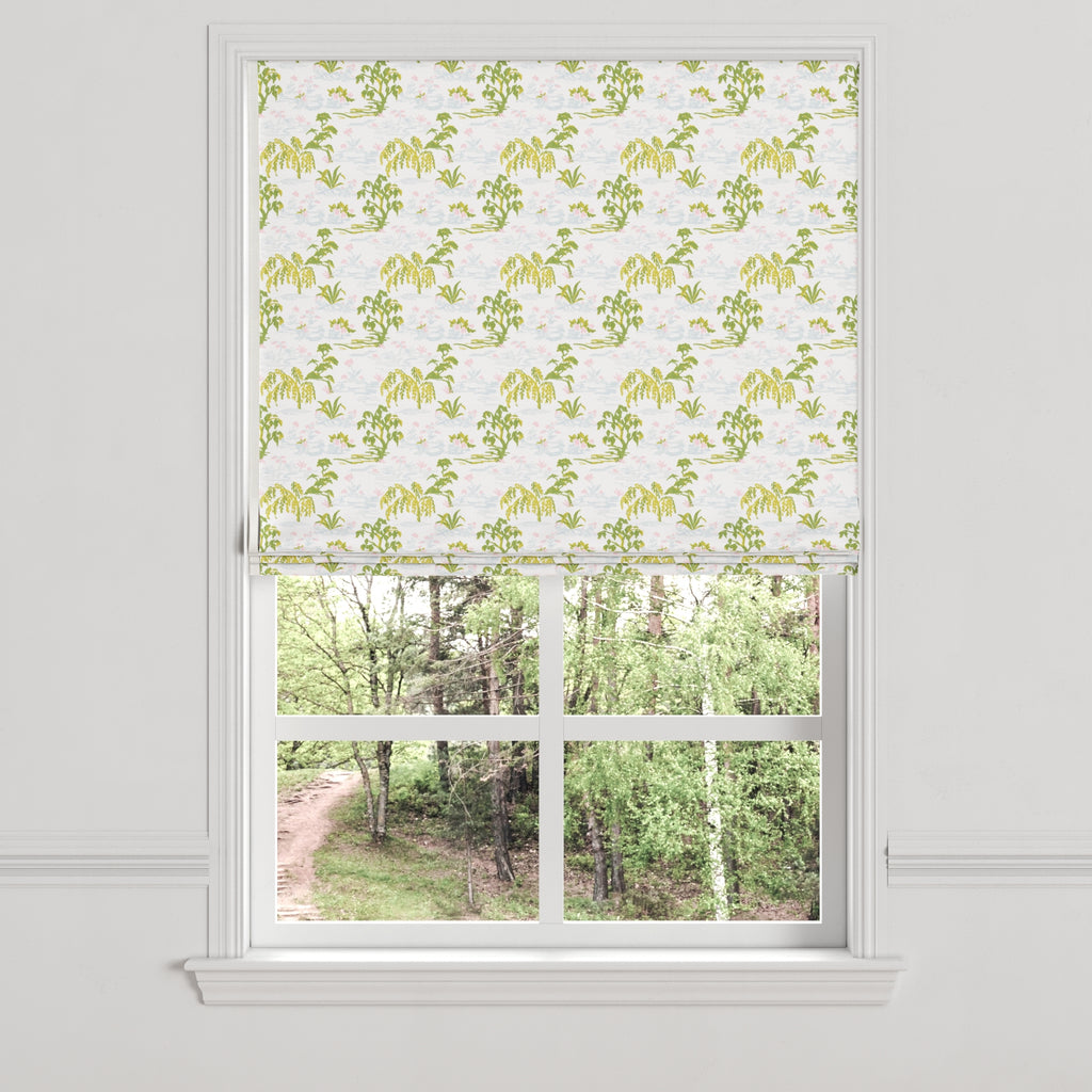 Flat Roman Shade in Meadow - Willow