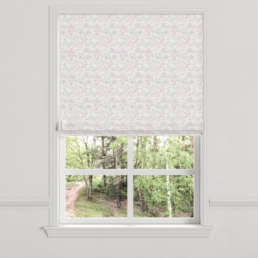 Flat Roman Shade in Meadow - Lavender