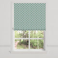 Flat Roman Shade in Mini Florals - Mountain Teal