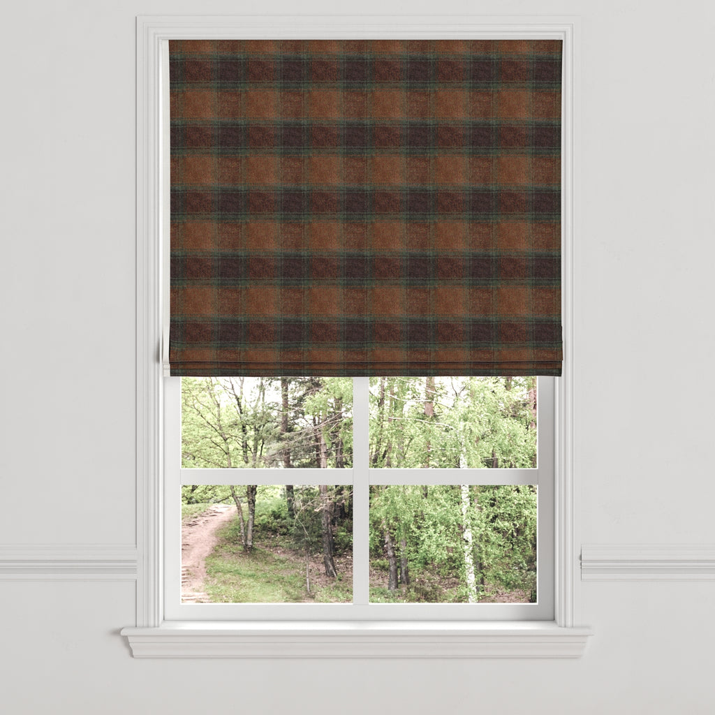 Flat Roman Shade in Cozy Cabin - Pumpernickel