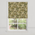 Flat Roman Shade in Tropical Toile - Moonstone