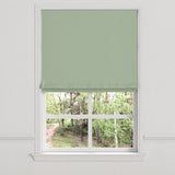 Flat Roman Shade in Classic Linen - Olive