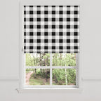 Flat Roman Shade in Buffalo Check - Black