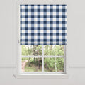 Flat Roman Shade in Buffalo Check - Navy