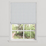 Flat Roman Shade in Check With Me - White