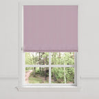 Flat Roman Shade in Slubby Linen - Plum