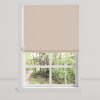Flat Roman Shade in Slubby Linen - Cashmere