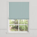 Flat Roman Shade in Slubby Linen - Puddle