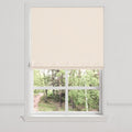 Flat Roman Shade in Slubby Linen - Ivory