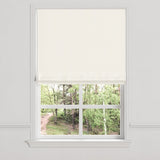 Flat Roman Shade in Slubby Linen - White