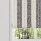 Flat Roman Shade in French Laundry Stripe - Midnights