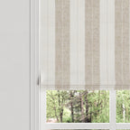 Flat Roman Shade in French Laundry Stripe - Champagne