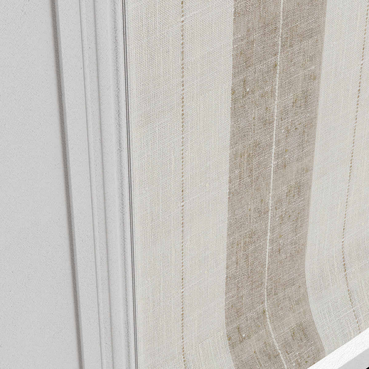 Flat Roman Shade in French Laundry Stripe - Champagne