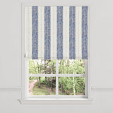 Flat Roman Shade in French Laundry Stripe - Navy