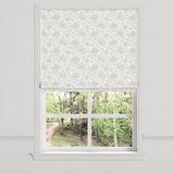 Flat Roman Shade in Toile - Rich Cream