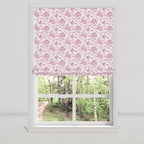 Flat Roman Shade in Toile - Strawberry