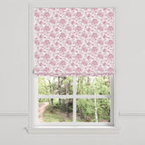 Flat Roman Shade in Toile - Strawberry